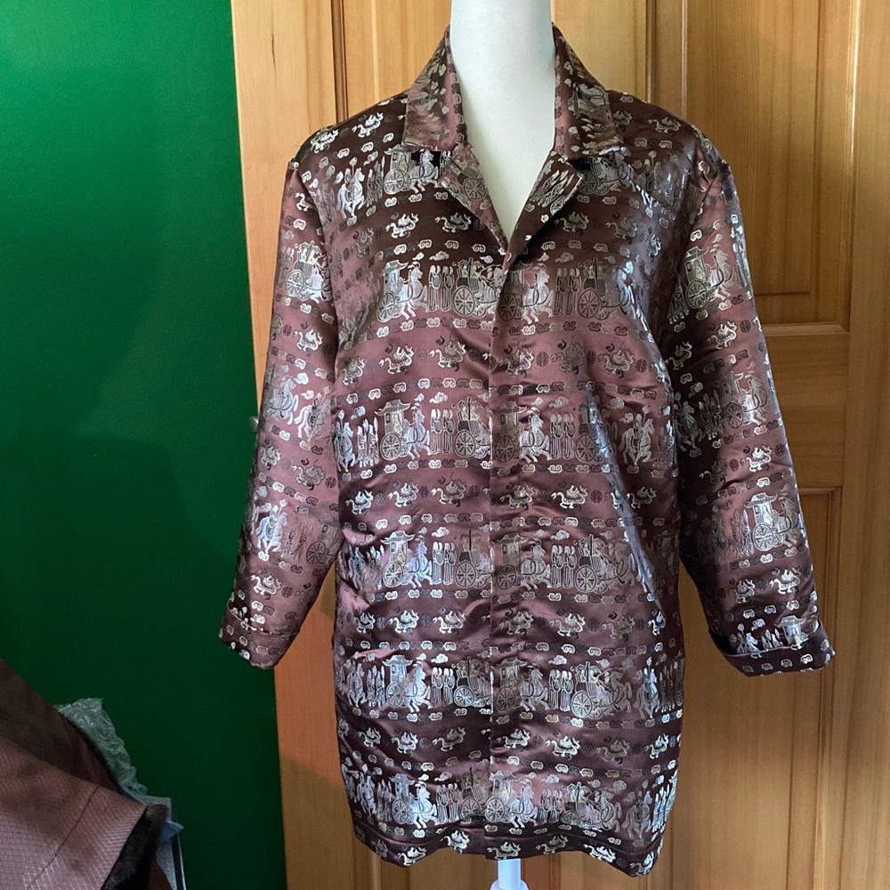 Chico’s Elegant Brown Satin Jacket